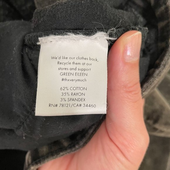 Eileen Fisher Gray Velvet Distressed Straight Leg  Mid Rise Pants Women's 16 - Picture 5 of 7